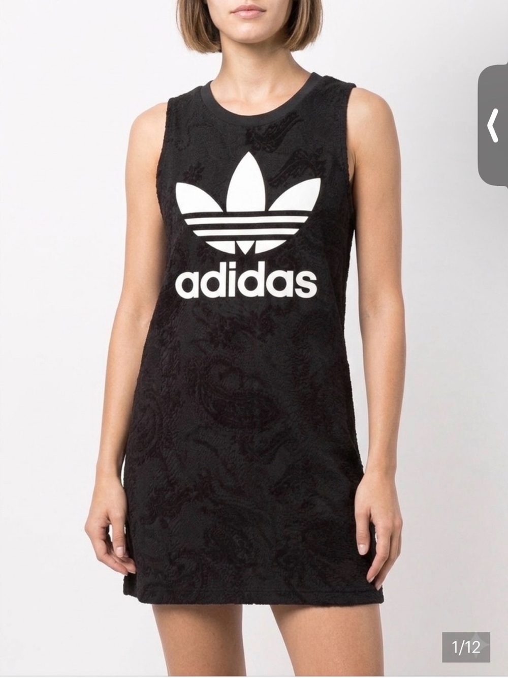 Adidas Textured Paisley Brocade Trefoil Tank Dress size M